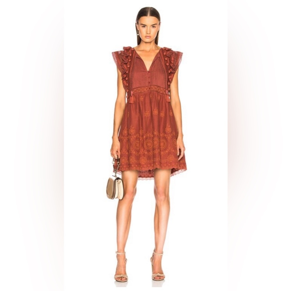 Sea New York Sofie Terracotta Mini Dress